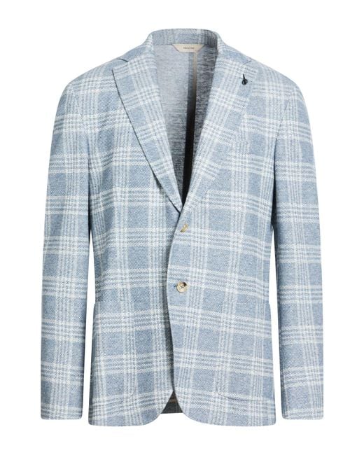 Paoloni Blue Slate Blazer Linen, Cotton, Polyester for men