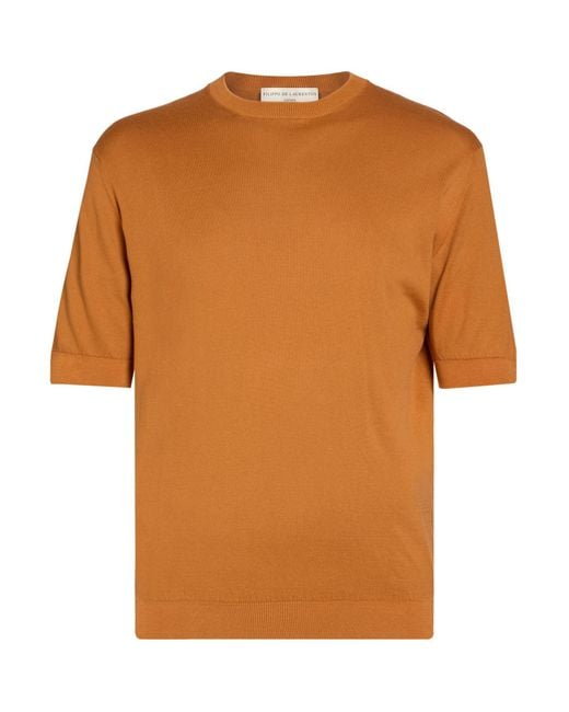 FILIPPO DE LAURENTIIS Orange Sweater Cotton for men