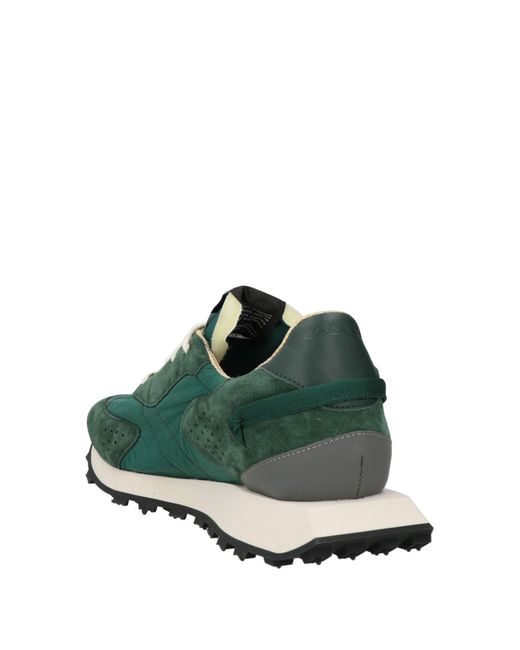 RUN OF Green Sneakers Leather, Textile Fibers for men