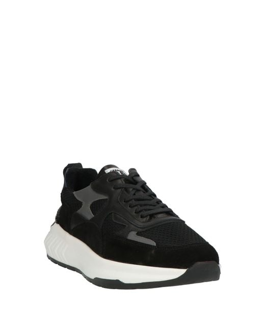Cerruti 1881 Black Sneakers Calfskin, Polyester for men