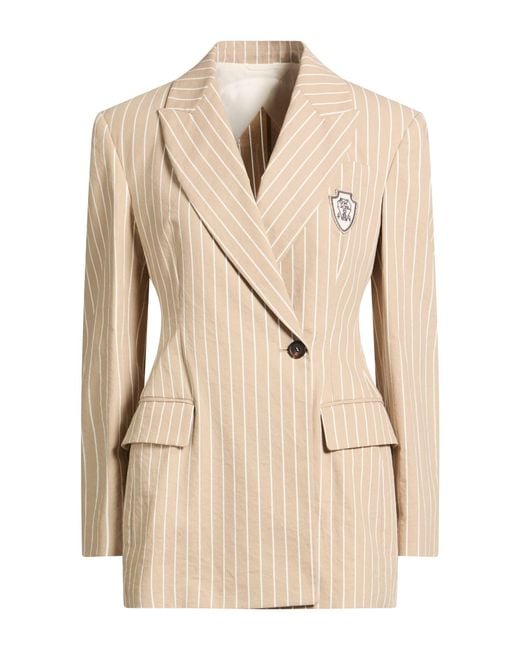 Brunello Cucinelli Natural Sand Blazer Cotton, Silk