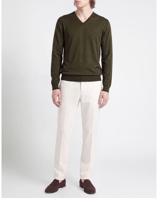 Aragona Green Military Sweater Cashmere, Silk for men