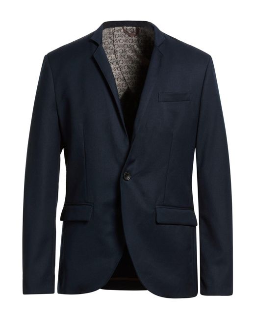 Imperial Blue Blazer Polyester, Viscose, Elastane for men