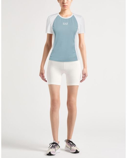 EA7 Blue T-Shirt Polyester, Elastane