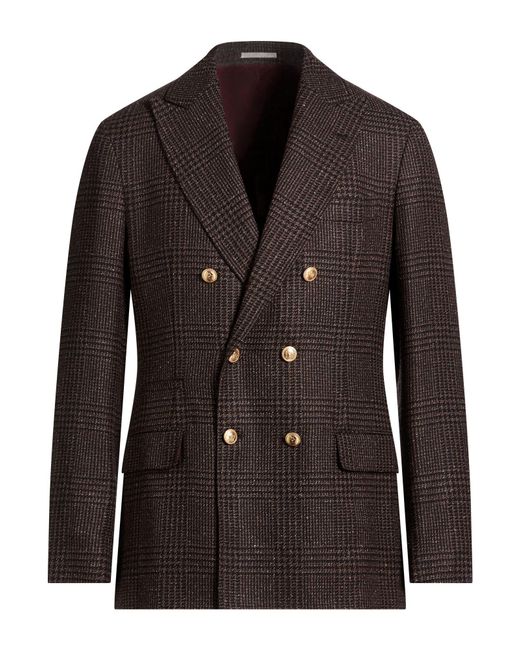 Brunello Cucinelli Black Blazer Wool, Alpaca Wool, Silk for men