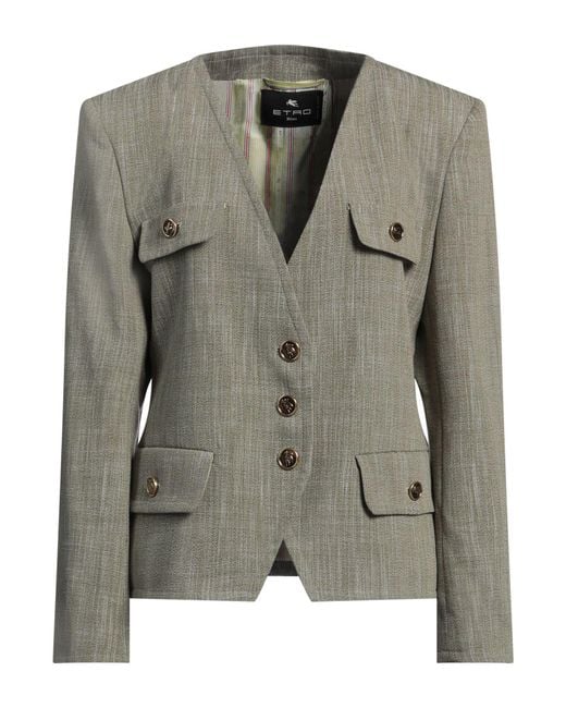 Etro Green Jacket Viscose, Polyester