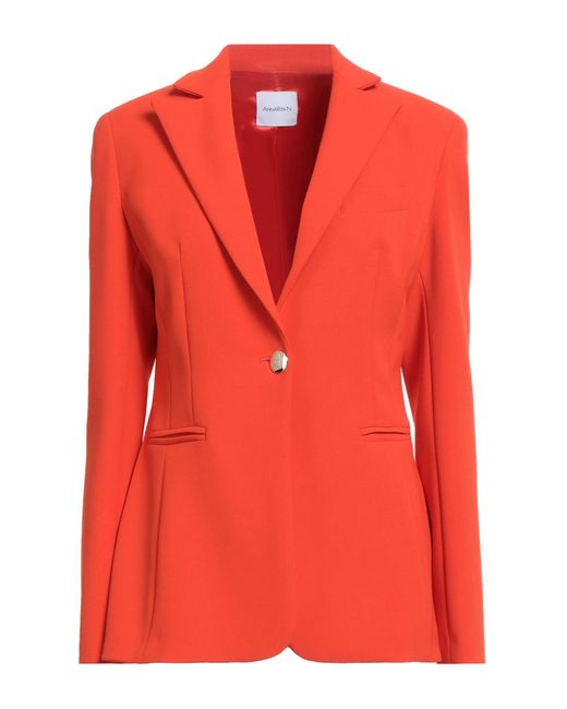 Annarita N. Red Blazer Polyester, Elastane