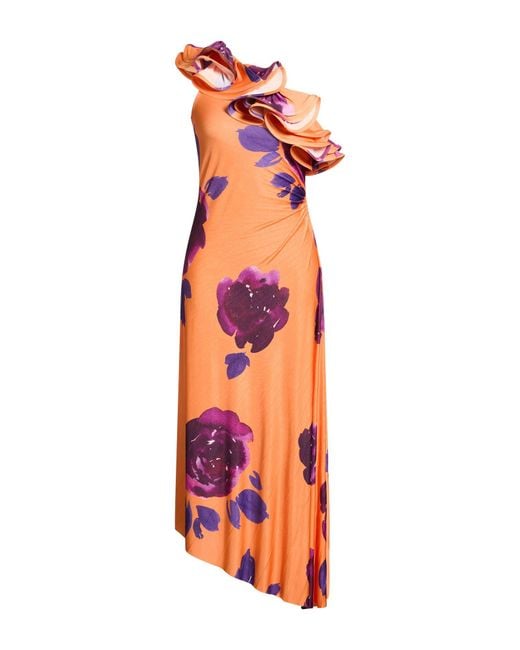 Camilla Orange Maxi Dress Polyester, Elastane