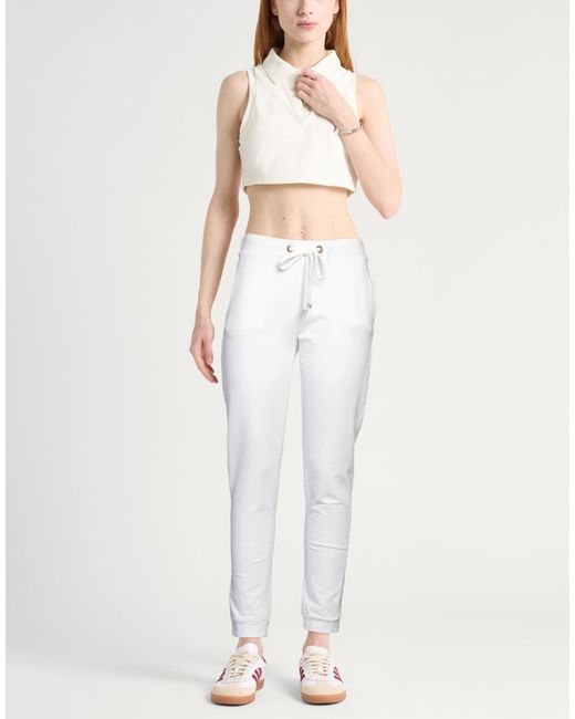 Iceberg White Pants Cotton, Elastane