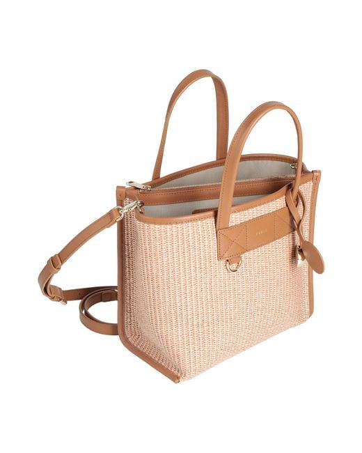 Furla Natural Handbag Leather, Cotton, Polyamide