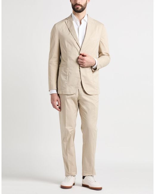 Boglioli Natural Suit Cotton, Elastane for men