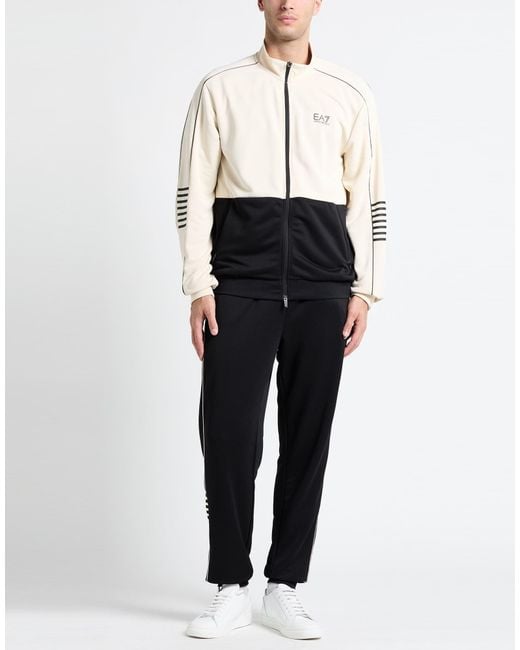 EA7 White Ivory Tracksuit Polyester for men