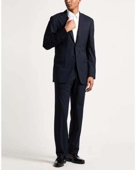 Burberry Blue Midnight Suit Wool, Elastane for men