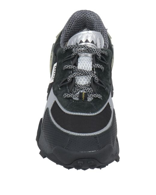 RUN OF Black Sneakers Leather, Textile Fibers for men