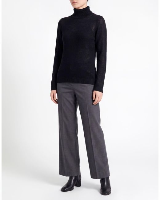 Bruno Manetti Black Turtleneck Cashmere
