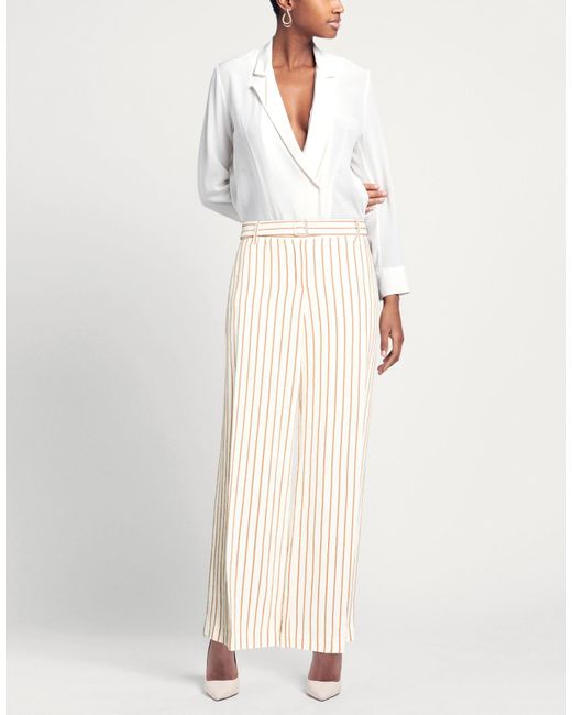 True Royal White Camel Pants Viscose, Linen