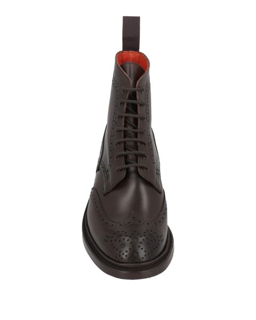 Tricker's Red Ankle Boots Leather