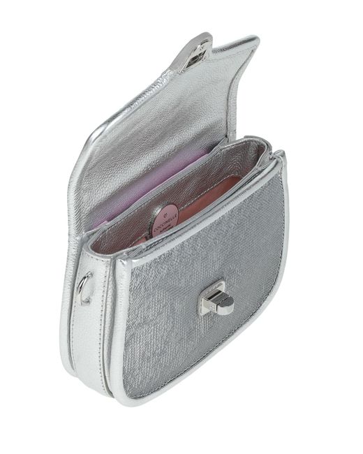Coccinelle Leather Cross Body Bag In Silver Metallic Lyst