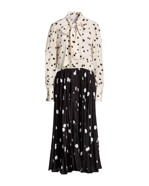 Sara Roka White Ivory Maxi Dress Polyester, Silk