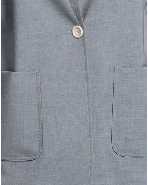 Eleventy Blue Pastel Blazer Wool, Elastane