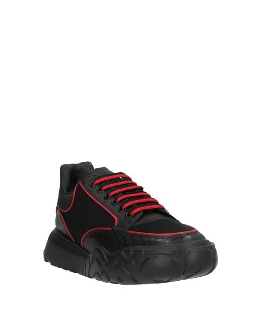 McQueen Black Sneakers Leather, Synthetic Material for men