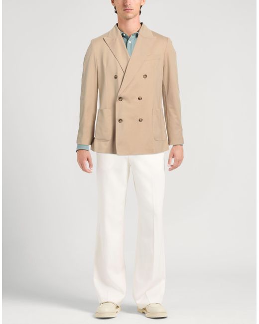Circolo 1901 Natural Double-Breasted Cotton-Blend Blazer for men