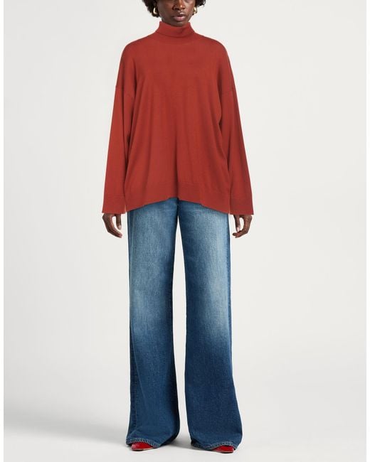 Massimo Alba Red Turtleneck Wool