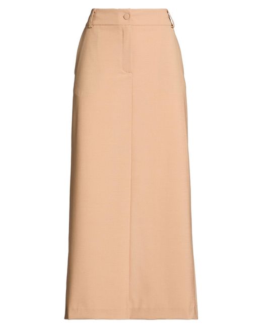 Suoli Natural Maxi Skirt Polyester, Virgin Wool, Elastane