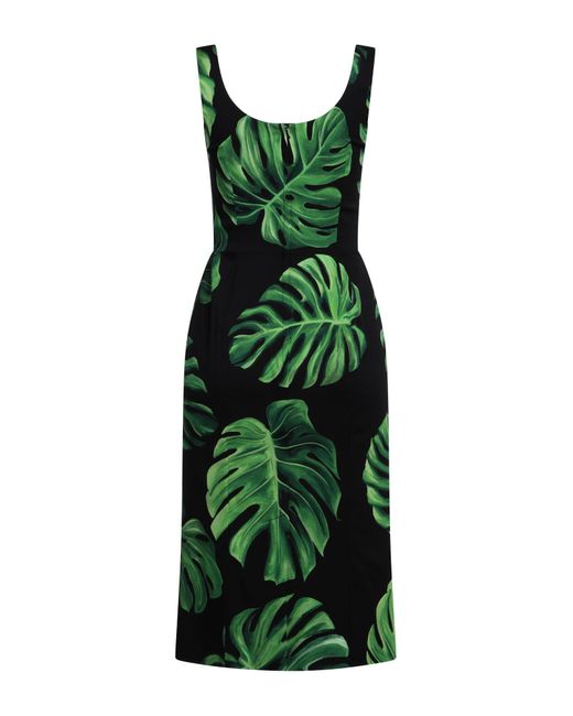 Dolce & Gabbana Green Midi-Kleid