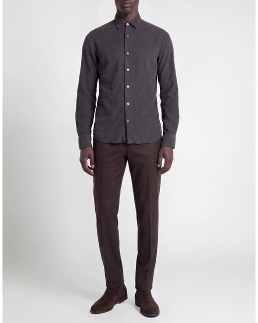 Canali Blue Charcoal Shirt Cotton for men