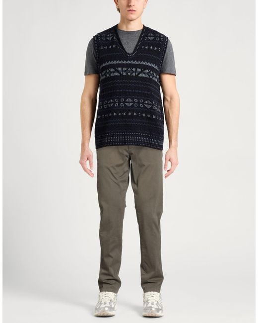 Manuel Ritz Gray Khaki Pants Cotton, Elastane for men