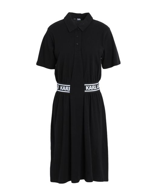 Karl Lagerfeld Black Logo-tape Mini Polo Dress