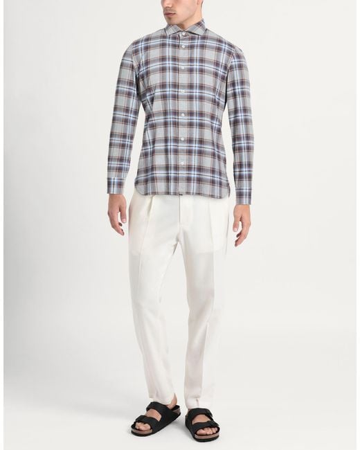 Giampaolo Blue Shirt Cotton for men