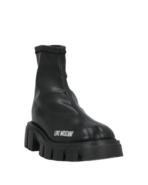 Love Moschino Black Ankle Boots Synthetisches Material
