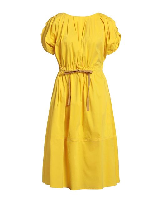 Liviana Conti Midi Dress in Yellow Lyst