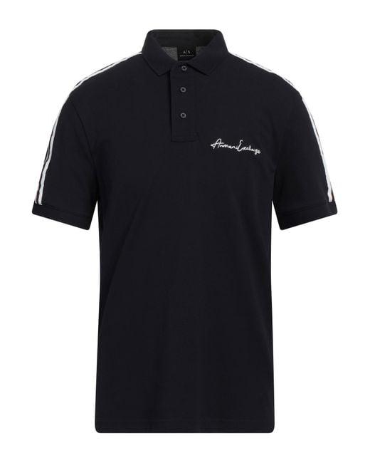 ARMANI EXCHANGE Black Polo Shirt for men