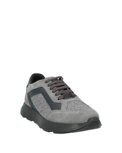 Baldinini Gray Sneakers Leather, Textile Fibers for men