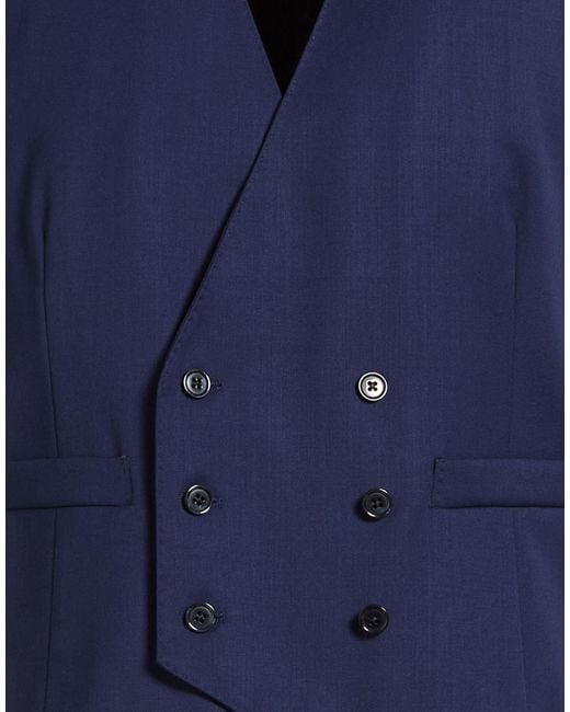 Lardini Blue Tailored Vest Wool, Elastane for men