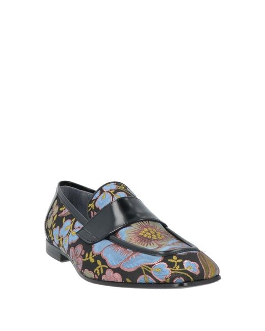 Giovanni Conti Gray Azure Loafers Textile Fibers, Leather for men