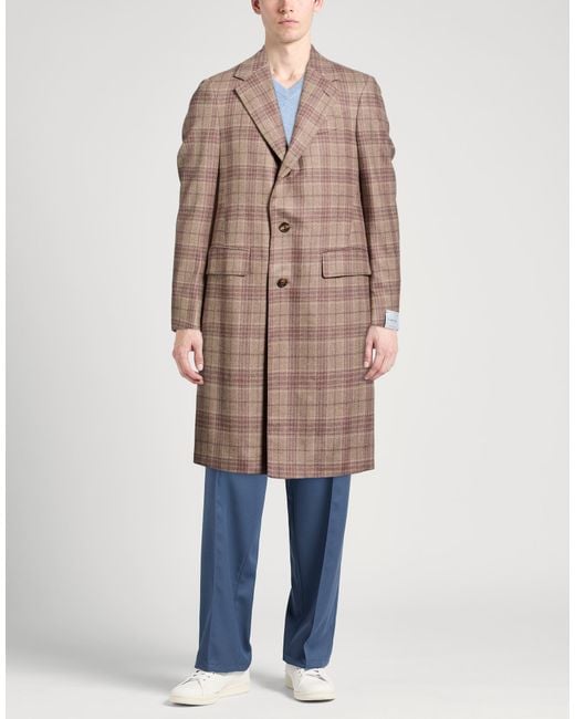 Caruso Brown Coat Wool, Silk for men
