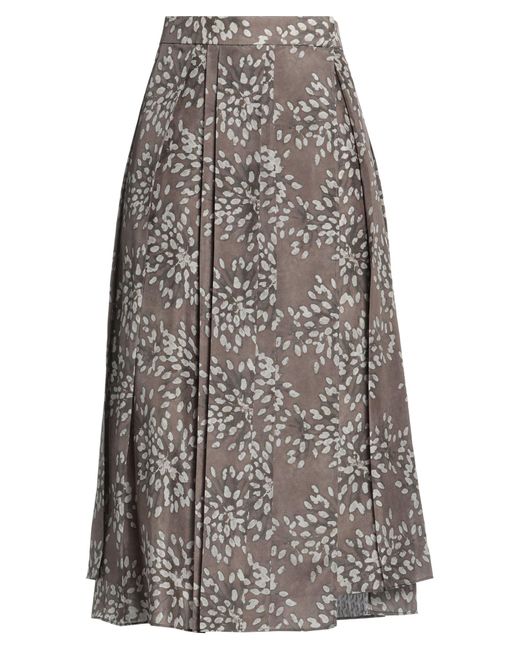 Brunello Cucinelli Gray Midi Skirt