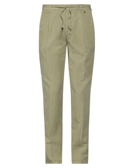 Paoloni Green Military Pants Tencel Lyocell, Linen, Cotton for men