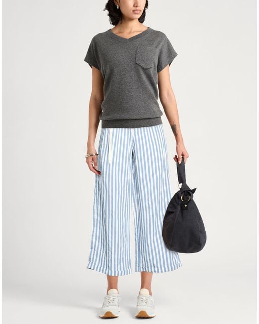 White Sand Blue Pants Viscose, Polyester