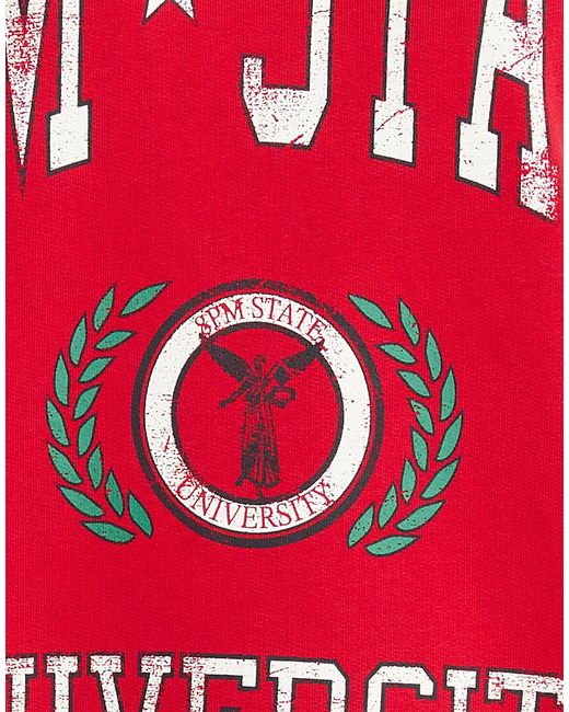 8pm Red Sweatshirt Cotton, Elastane