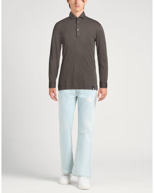 Drumohr Gray Lead Polo Shirt Cotton, Cashmere for men