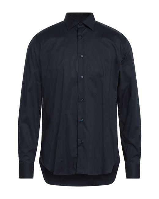 Agho Blue Midnight Shirt Cotton, Elastane for men