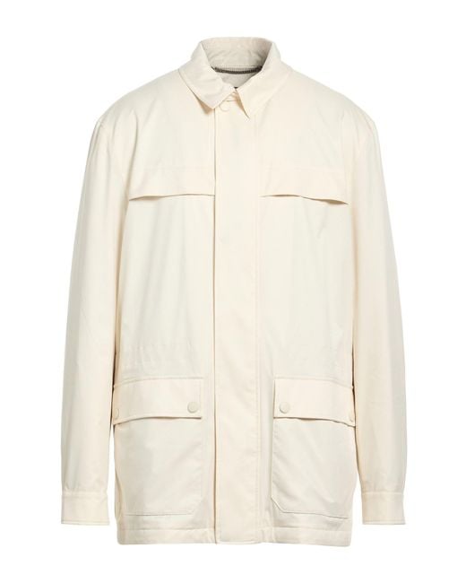 Canali Natural Cream Jacket Polyester for men
