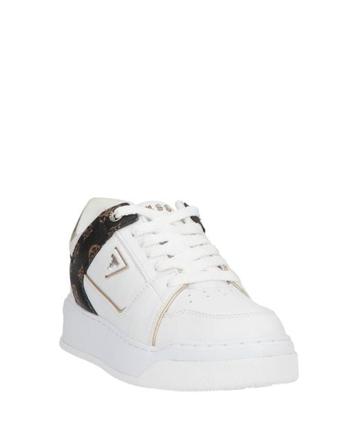 Guess White Sneakers Textile Fibers