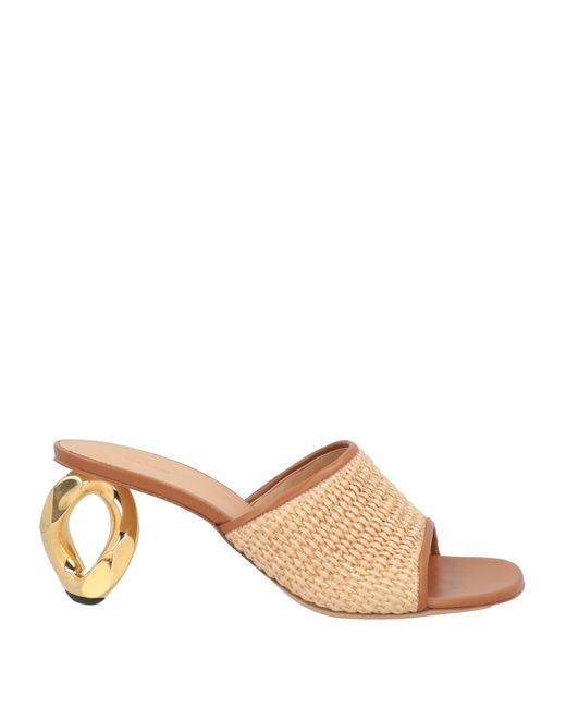 J.W. Anderson Sandals Leather, Natural Raffia