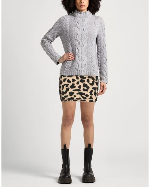 Akep Black Mini Skirt Wool, Acrylic, Alpaca Wool, Polyamide